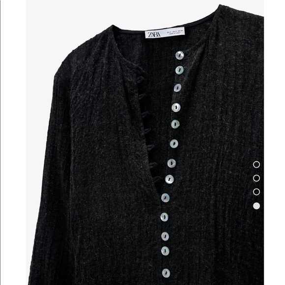 ZARA size M  textured wave blouse - Picture 8 of 9